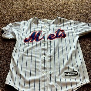 Majestic Kids White and Blue Mets Jersey